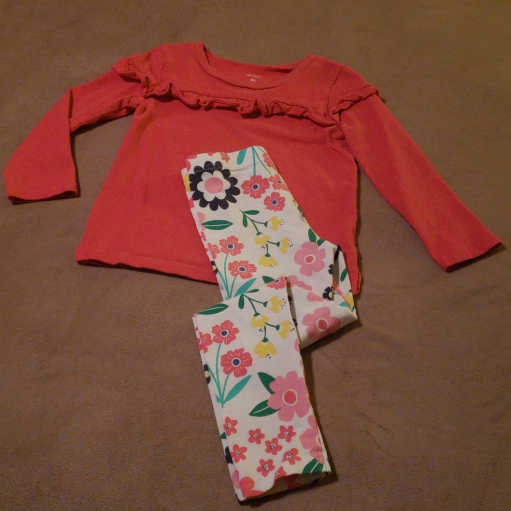 😍 Girls Ruffled Top and Tights